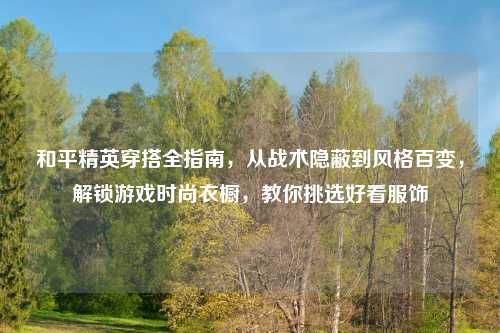 和平精英穿搭全指南，从战术隐蔽到风格百变，解锁游戏时尚衣橱，教你挑选好看服饰