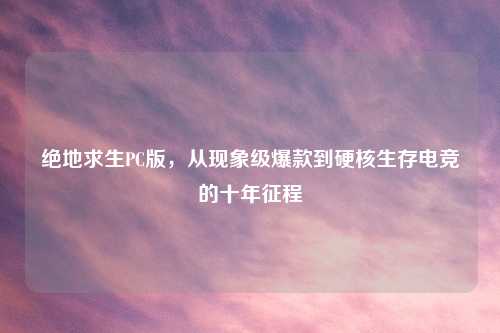绝地求生PC版，从现象级爆款到硬核生存电竞的十年征程