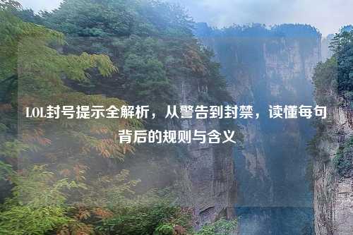 LOL封号提示全解析，从警告到封禁，读懂每句背后的规则与含义