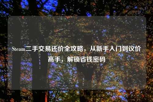Steam二手交易还价全攻略，从新手入门到议价高手，解锁省钱密码