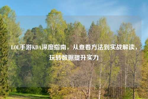 LOL手游KDA深度指南，从查看     到实战解读，玩转数据提升实力
