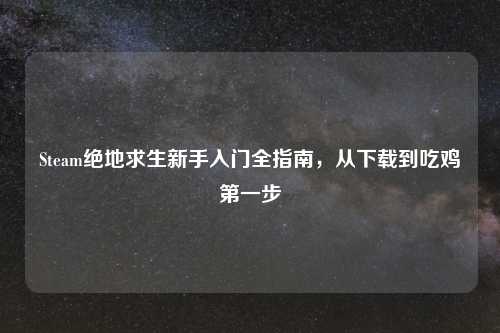 Steam绝地求生新手入门全指南，从下载到吃鸡之一步