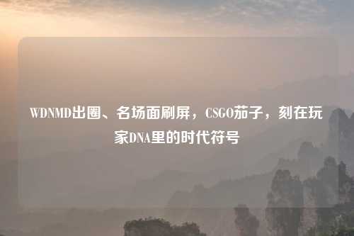 WDNMD出圈、名场面刷屏，CSGO茄子，刻在玩家DNA里的时代符号