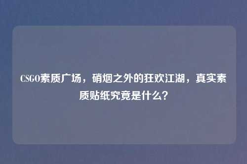 CSGO素质广场，硝烟之外的狂欢江湖，真实素质贴纸究竟是什么？