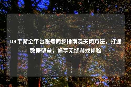 LOL手游全平台账号同步指南及关闭     ，打通数据壁垒，畅享无缝游戏体验
