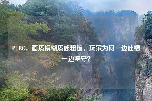 PUBG，画质模糊质感粗糙，玩家为何一边吐槽一边坚守？