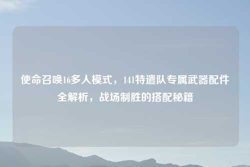 使命召唤16多人模式，141特遣队专属武器配件全解析，战场制胜的搭配秘籍