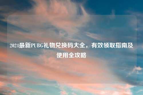 2024最新PUBG礼物兑换码大全，有效领取指南及使用全攻略