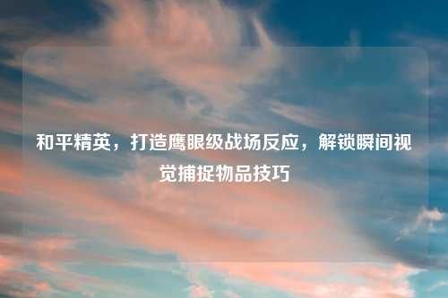 和平精英，打造鹰眼级战场反应，解锁瞬间视觉捕捉物品技巧