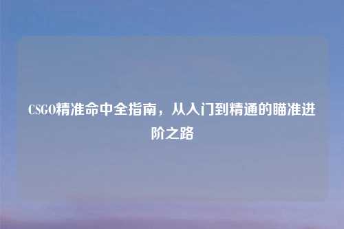 CSGO精准命中全指南，从入门到精通的瞄准进阶之路