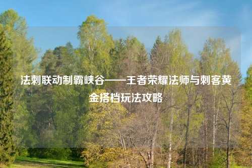 法刺联动制霸峡谷——王者荣耀法师与刺客黄金搭档玩法攻略
