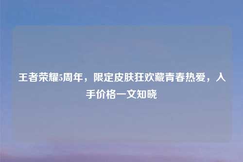 王者荣耀5周年，限定皮肤狂欢藏青春热爱，入手价格一文知晓
