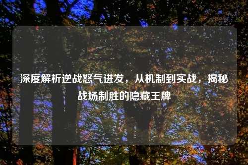 深度解析逆战怒气迸发，从机制到实战，揭秘战场制胜的隐藏王牌