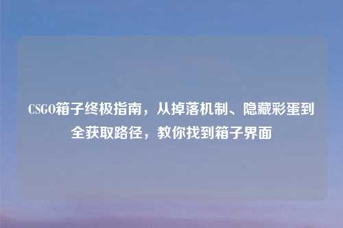 CSGO箱子终极指南，从掉落机制、隐藏彩蛋到全获取路径，教你找到箱子界面