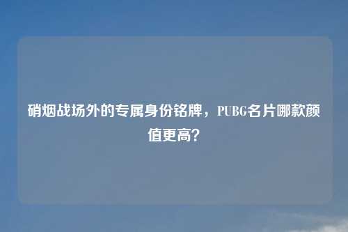 硝烟战场外的专属身份铭牌，PUBG名片哪款颜值更高？