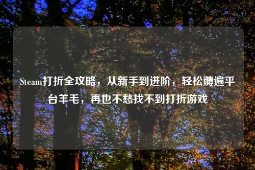 Steam打折全攻略，从新手到进阶，轻松薅遍平台羊毛，再也不愁找不到打折游戏