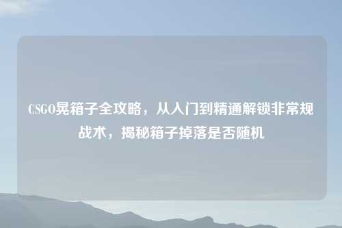 CSGO晃箱子全攻略，从入门到精通解锁非常规战术，揭秘箱子掉落是否随机