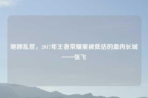 咆哮乱世，2017年王者荣耀里被低估的血肉长城——张飞