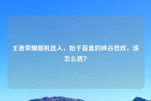 王者荣耀随机选人，始于盲盒的峡谷悲欢，该怎么选？