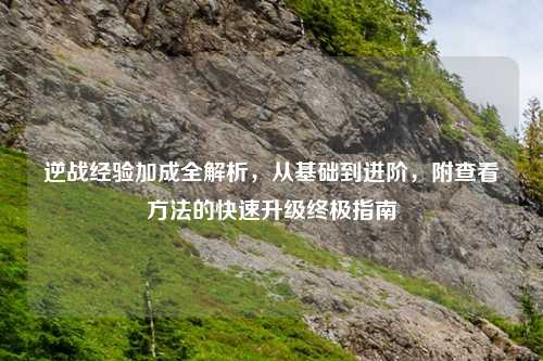 逆战经验加成全解析，从基础到进阶，附查看     的快速升级终极指南