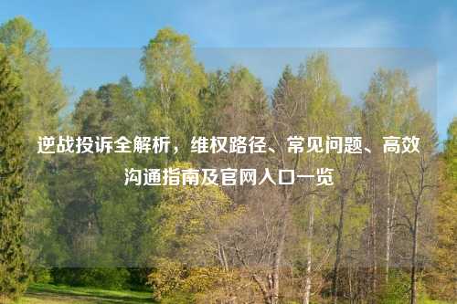 逆战投诉全解析，     路径、常见问题、高效沟通指南及官网入口一览