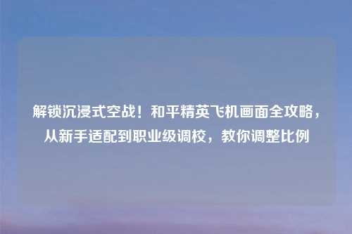 解锁沉浸式空战！和平精英飞机画面全攻略，从新手适配到职业级调校，教你调整比例