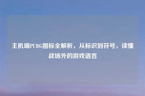 主机端PUBG图标全解析，从标识到符号，读懂战场外的游戏语言