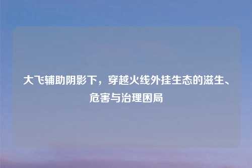 大飞辅助阴影下，穿越火线外挂生态的滋生、危害与治理困局