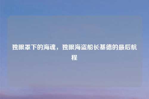 独眼罩下的海魂，独眼海盗船长基德的最后航程