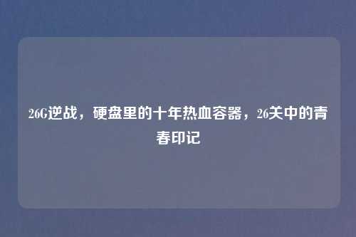 26G逆战,硬盘里的十年热血容器,26关中的青春印记
