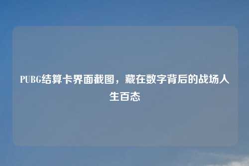 PUBG结算卡界面截图，藏在数字背后的战场人生百态