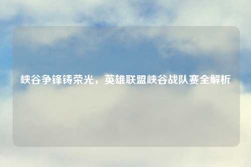 峡谷争锋铸荣光，英雄联盟峡谷战队赛全解析