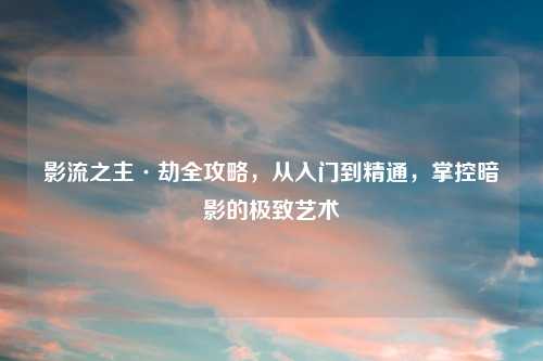 影流之主·劫全攻略，从入门到精通，掌控暗影的极致艺术