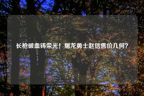 长枪破血铸荣光！屠龙勇士赵信售价几何？