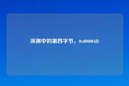深渊中的第四字节，0x000004f8