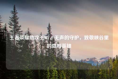 王者荣耀助攻王MV，无声的守护，致敬峡谷里的隐形英雄