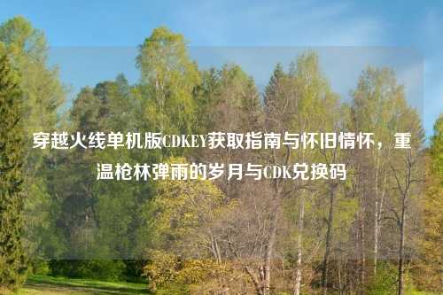 穿越火线单机版CDKEY获取指南与怀旧情怀，重温枪林弹雨的岁月与CDK兑换码