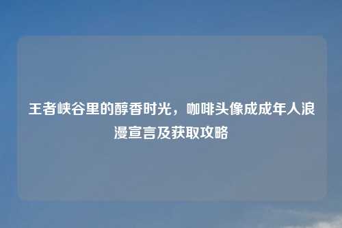 王者峡谷里的醇香时光，咖啡头像成成年人浪漫宣言及获取攻略