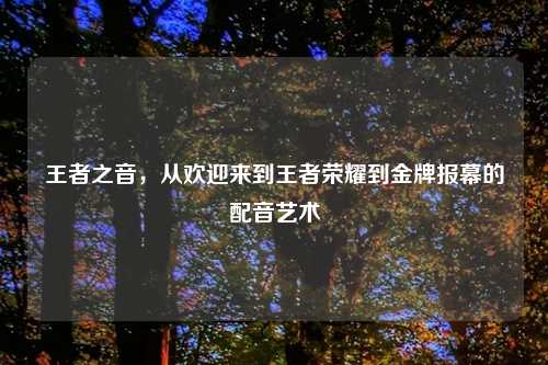 王者之音，从欢迎来到王者荣耀到金牌报幕的配音艺术