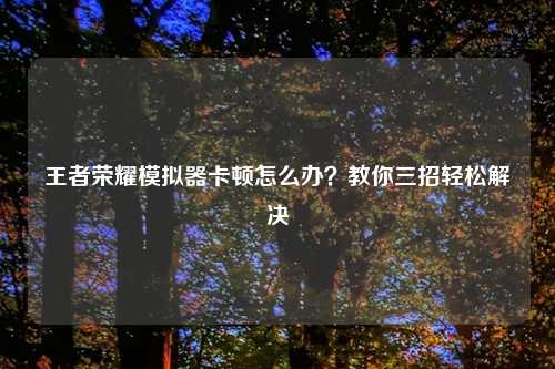 王者荣耀模拟器卡顿怎么办？教你三招轻松解决