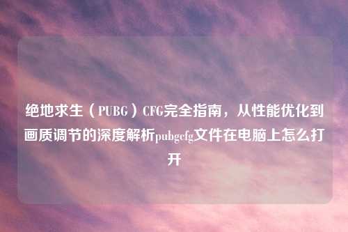 绝地求生（PUBG）CFG完全指南，从性能优化到画质调节的深度解析pubgcfg文件在电脑上怎么打开