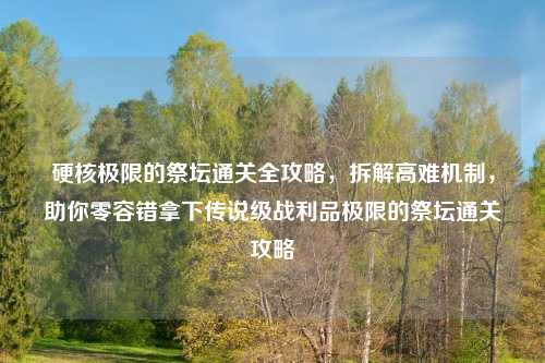 硬核极限的祭坛通关全攻略，拆解高难机制，助你零容错拿下传说级战利品极限的祭坛通关攻略