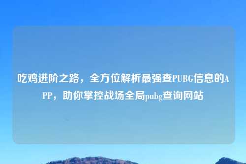 吃鸡进阶之路，全方位解析最强查PUBG信息的APP，助你掌控战场全局pubg查询网站