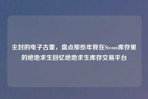 尘封的电子古董，盘点那些年我在Steam库存里的绝地求生回忆绝地求生库存交易平台