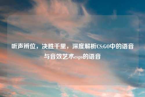 听声辨位，决胜千里，深度解析CS:GO中的语音与音效艺术csgo的语音