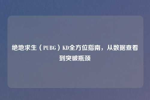 绝地求生（PUBG）KD全方位指南，从数据查看到突破瓶颈