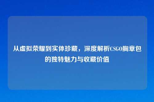 从虚拟荣耀到实体珍藏，深度解析CSGO胸章包的独特魅力与收藏价值