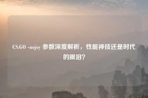 CS:GO -nojoy 参数深度解析，性能神技还是时代的眼泪？