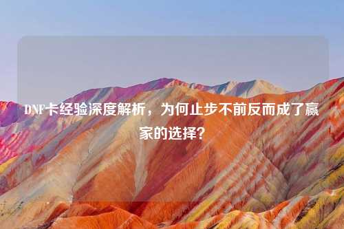 DNF卡经验深度解析，为何止步不前反而成了赢家的选择？