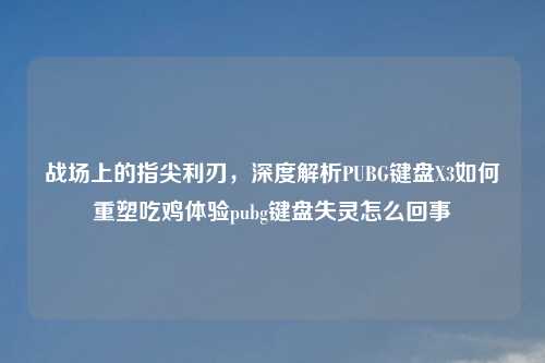 战场上的指尖利刃，深度解析PUBG键盘X3如何重塑吃鸡体验pubg键盘失灵怎么回事